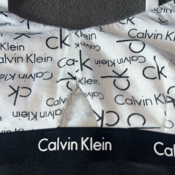 Calvin Klein Monochrome Logo Bralette Small Black White Bra CK - Picture 6 of 6